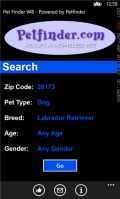 PetFinderW8 mobile app for free download