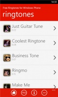 Free Ringtones for Windows Phone mobile app for free download